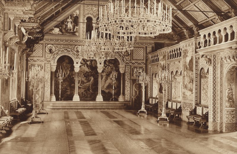Zamek Królów Bawarii Neuschwanstein, The Singerhall autorstwa Otto Ballerstedt