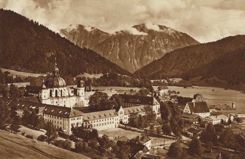 Ettal i jego klasztor, w kierunku Estergebirge autorstwa Otto Ballerstedt