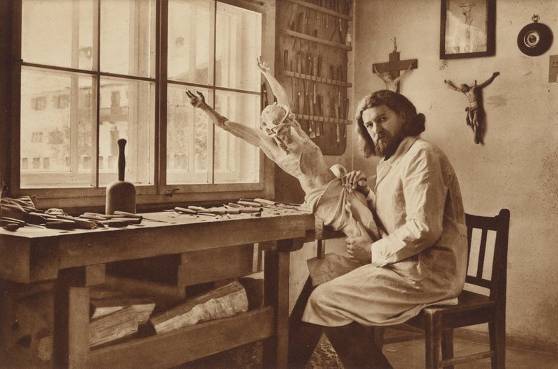Warsztaty snycerzy w Oberammergau, Alois Lang, przedstawiciel Chrystusa w sztuce pasyjnej 1930 autorstwa Otto Ballerstedt