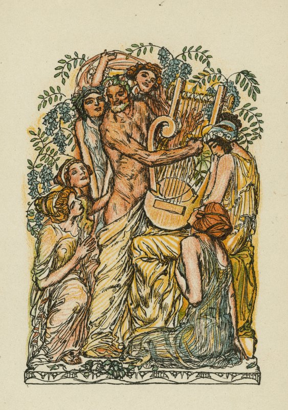 Pieśni Anakreona (kolorowa litografia) autorstwa Otto Friedrich