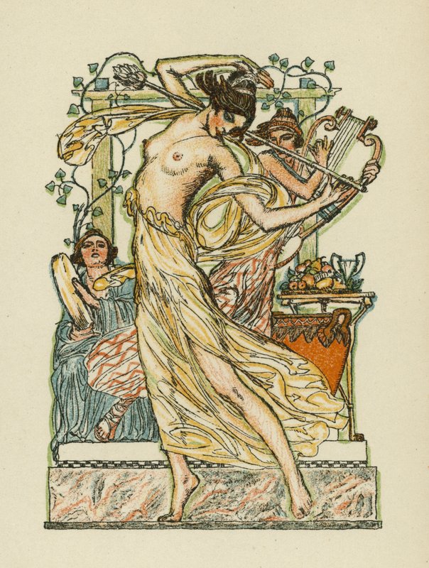 Pieśni Anakreona (kolorowa litografia) autorstwa Otto Friedrich