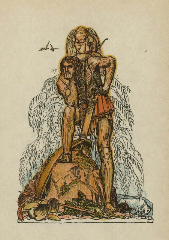 Pieśni Anakreona (kolorowa litografia) autorstwa Otto Friedrich
