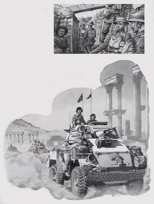 British Life Guards (gwasz na papierze) autorstwa Pat (1907 95) Nicolle