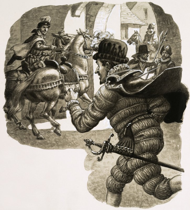 Przebrany za jednego ze swoich poddanych, król Henryk III wymknął się z Krakowa autorstwa Pat (1907-95) Nicolle