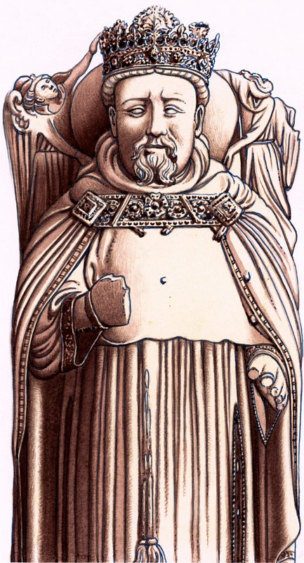 Wizerunek Henryka IV na jego grobie w Canterbury autorstwa Pat (1907-95) Nicolle