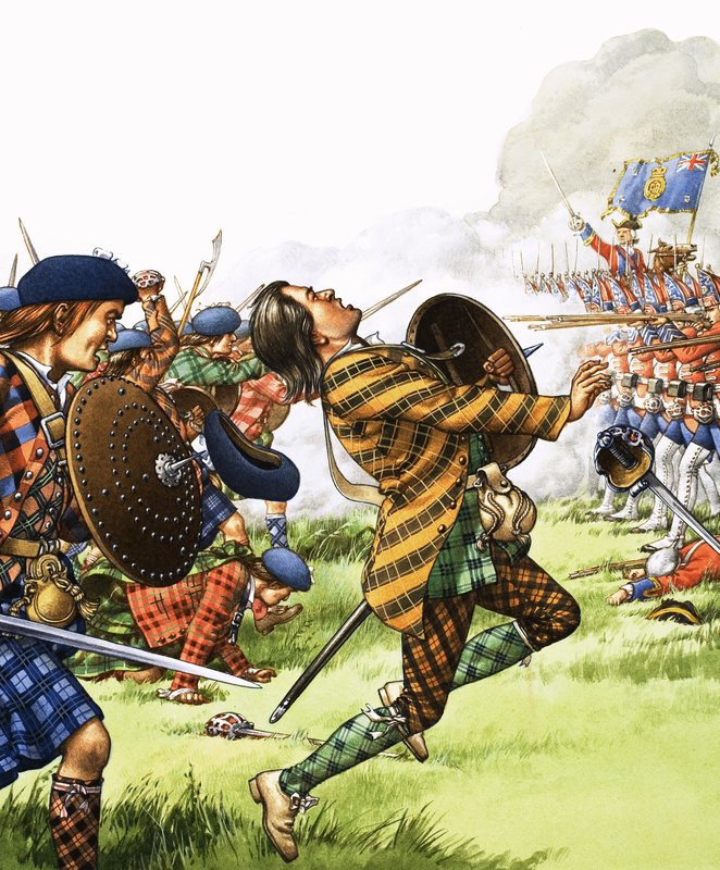 Bitwa pod Culloden była ostatnią bitwą na pełną skalę stoczoną na brytyjskiej ziemi autorstwa Pat (1907-95) Nicolle