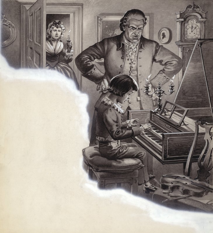 Młody Ludwig van Beethoven (gwasz na papierze) autorstwa Pat (1907-95) Nicolle