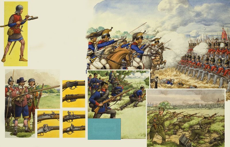 Niezidentyfikowana scena wojskowa autorstwa Pat (1907-95) Nicolle
