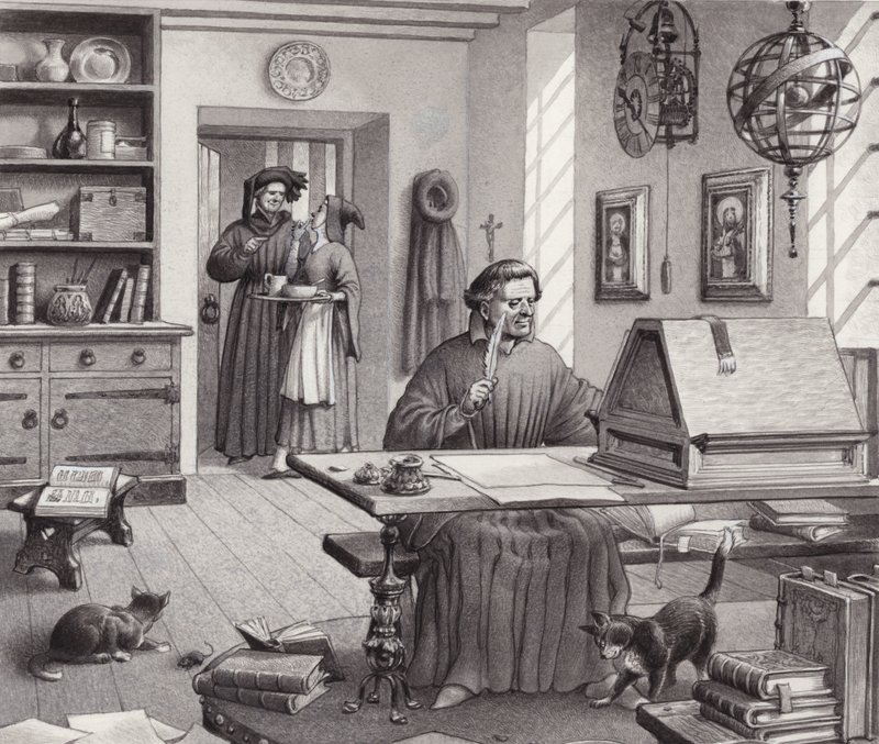 Kosma Medyceusz siedzący w swoim domu we Florencji (gwasz na papierze) autorstwa Pat (1907 95) Nicolle