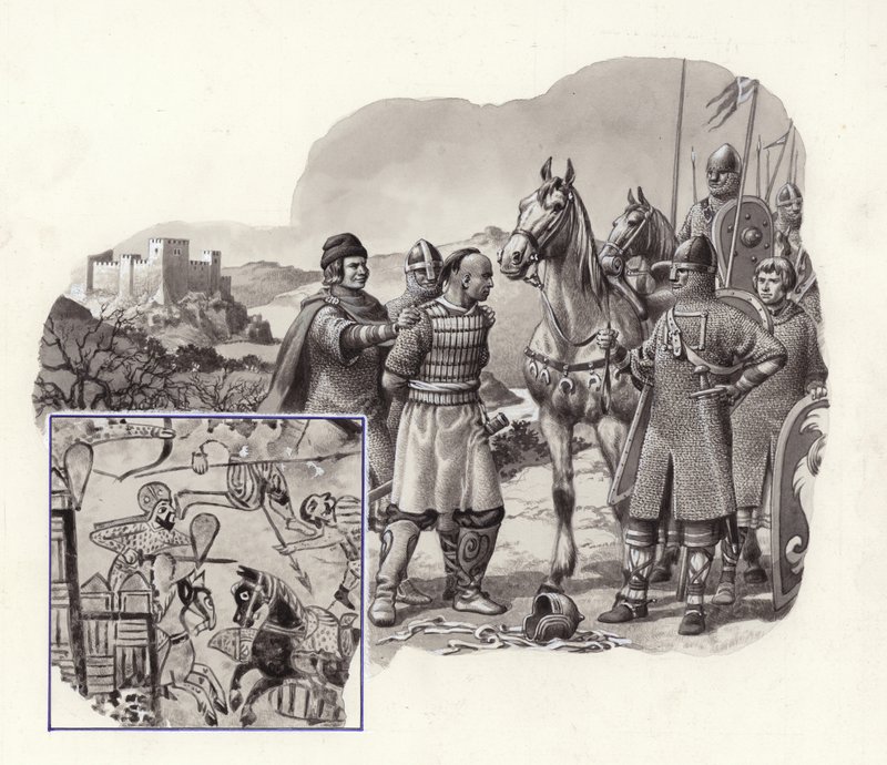 Krzyżowcy w Turcji w XI wieku (gwasz na papierze) autorstwa Pat (1907 95) Nicolle