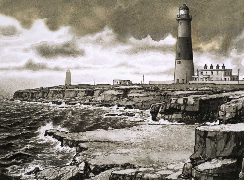 Słynne brytyjskie cyple: Portland Bill autorstwa Pat (1907-95) Nicolle