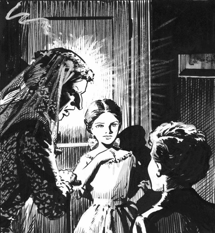 Ilustracja do "Wielkich oczekiwań" Charlesa Dickensa (pióro i tusz) autorstwa Pat (1907 95) Nicolle