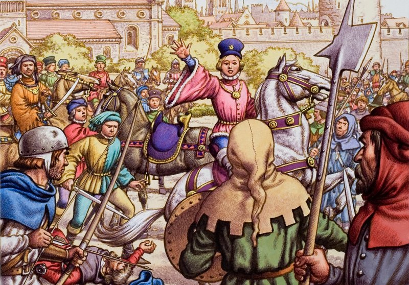 Ryszard II i powstanie chłopskie autorstwa Pat (1907 95) Nicolle