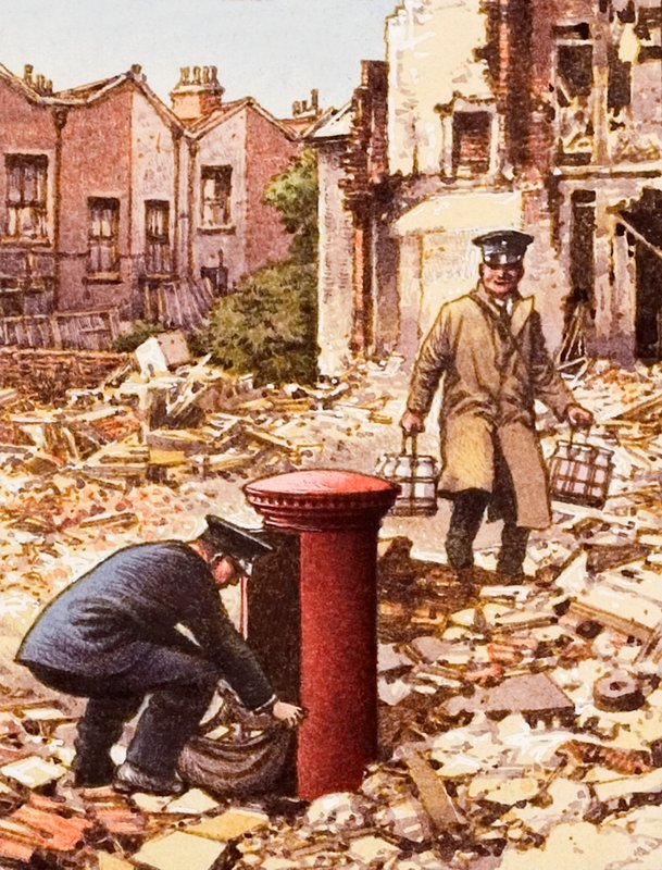 Usługi kontynuowane podczas Blitzu autorstwa Pat (1907-95) Nicolle