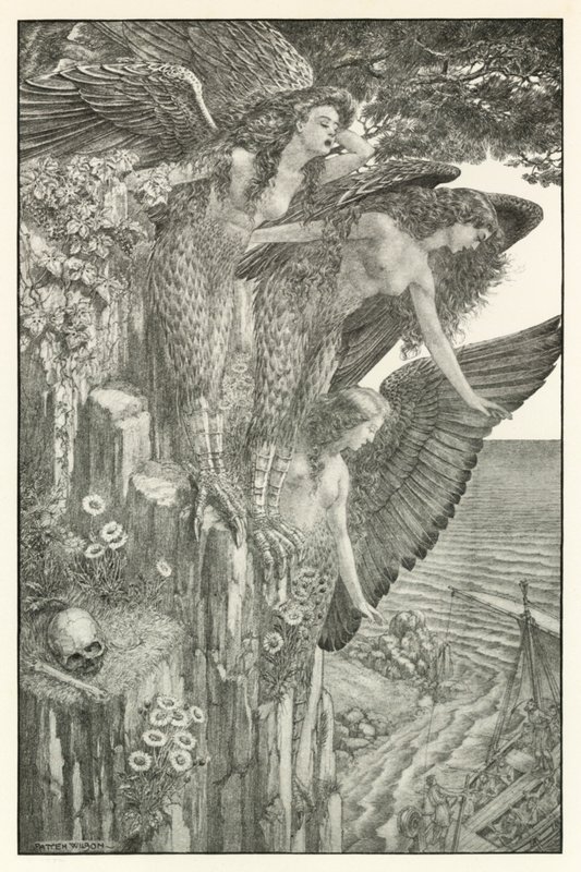 Ilustracja do Odysei Homera (litografia) autorstwa Patten (after) Wilson
