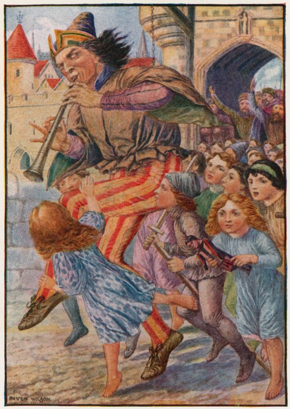 "Przestań, przestań!" Wołali ludzie: „On zabiera nasze dzieci!” (litografia kolorowa) autorstwa Patten Wilson