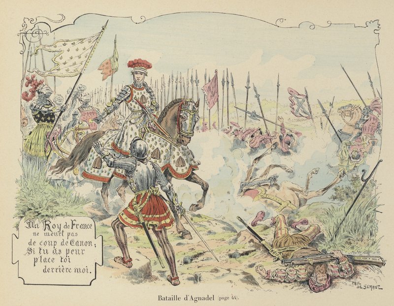 Król Francji Ludwik XII w bitwie pod Agnadello, Włochy, 1509 autorstwa Paul de Semant