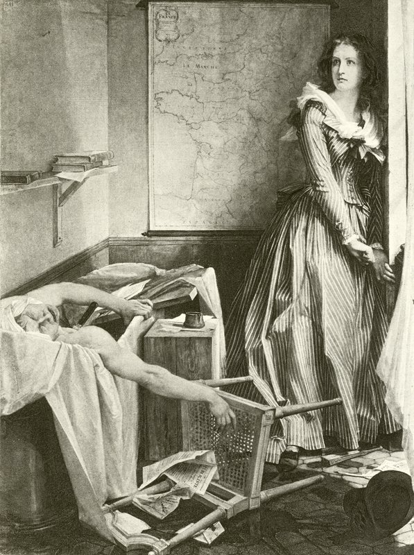 Charlotte Corday i Marat (wklęsłodruk) autorstwa Paul Baudry