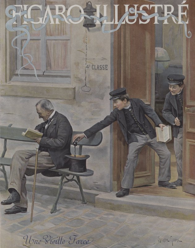 Stary żart. Okładka Le Figaro Illustre, październik 1896 autorstwa Paul Charles Chocarne Moreau