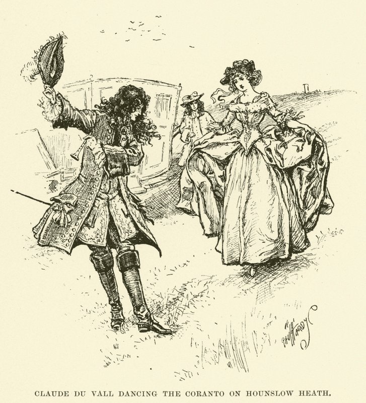 Claude du Vall Tańczący Coranto na Hounslow Heath (grafika) autorstwa Paul Hardy