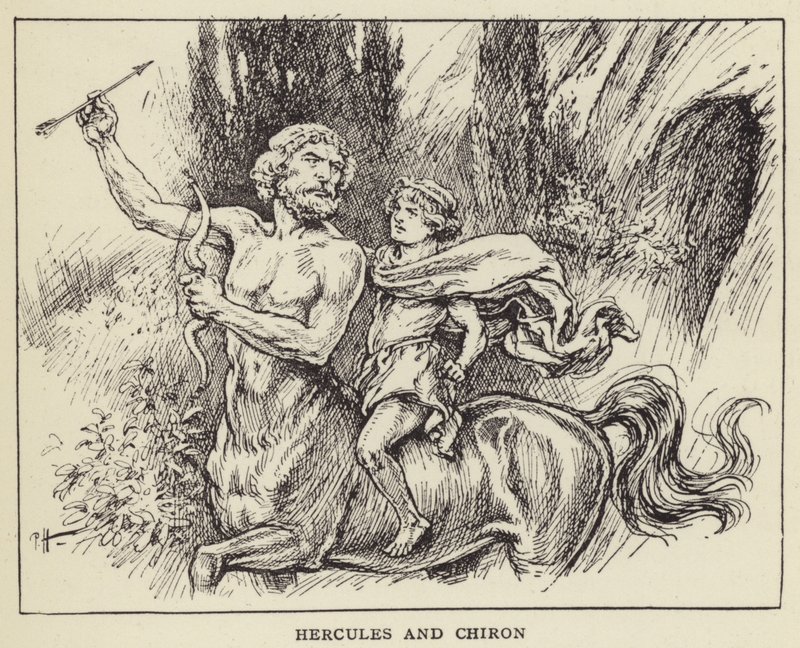 Herkules i Chiron autorstwa Paul Hardy