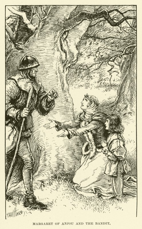 Margaret of Anjou i bandyta (rycina) autorstwa Paul Hardy