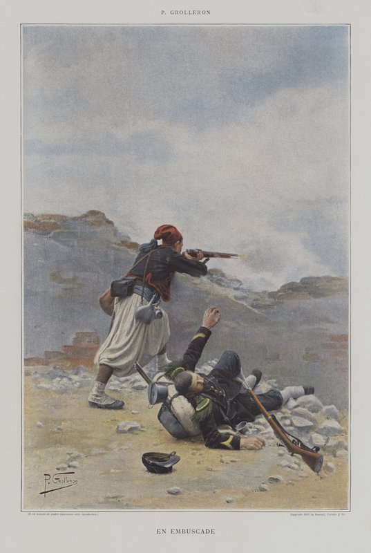En Embuscade (w zasadzce) autorstwa Paul Louis Narcisse Grolleron