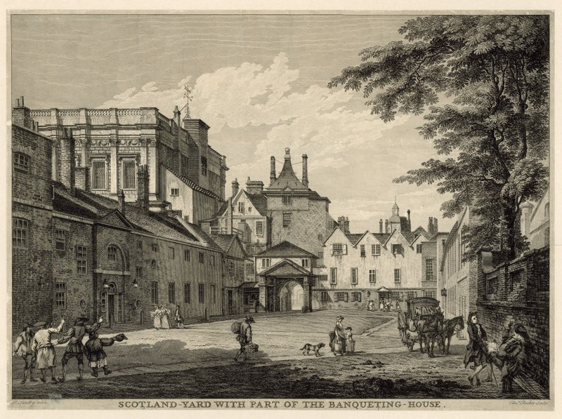 Scotland Yard z częścią Domu Bankietowego autorstwa Paul Sandby