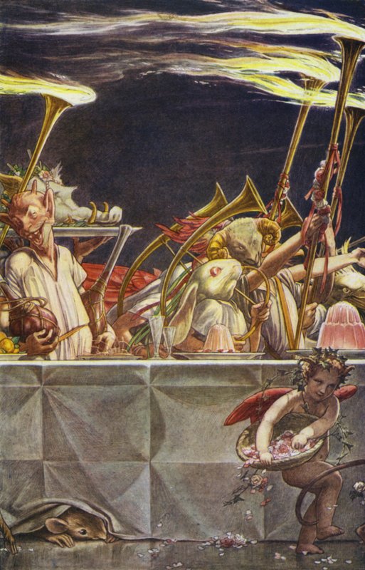 Burza Williama Szekspira, Akt III, Scena 3 (litografia kolorowa) autorstwa Paul Vincent Woodroffe
