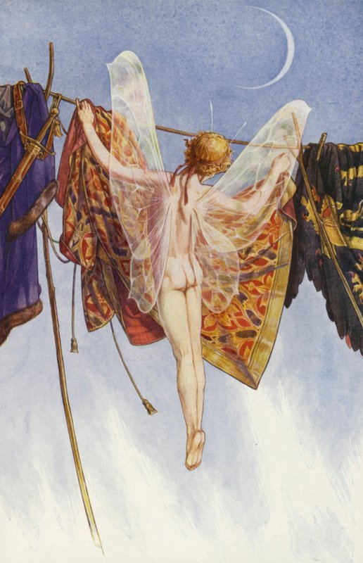 Burza Williama Szekspira, akt IV, scena 1 (litografia kolorowa) autorstwa Paul Vincent Woodroffe