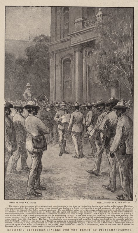 Rekrutacja noszowych na front w Pietermaritzburgu autorstwa Percy F.S. Spence