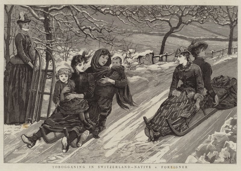 Saneczkarstwo w Szwajcarii, Native v Foreigner autorstwa Percy Macquoid