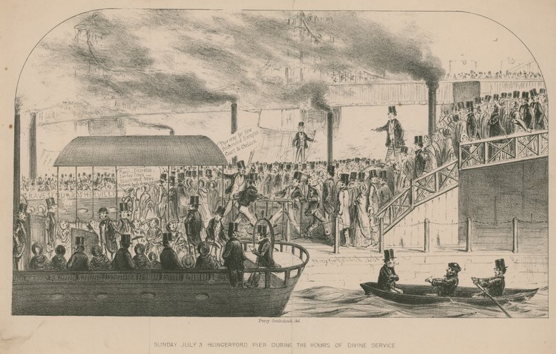 Molo Hungerford w godzinach nabożeństwa autorstwa Percy Cruikshank