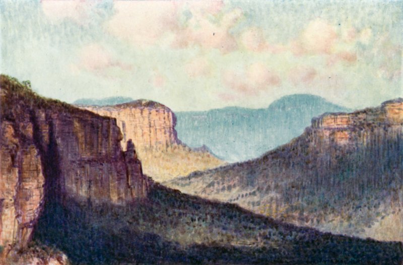 Bariera Gór Błękitnych (kolor lito) autorstwa Percy F.S. (after) Spence