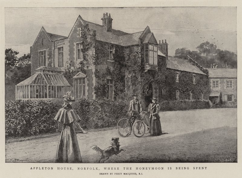 Appleton House w Norfolk, gdzie spędza się miesiąc miodowy autorstwa Percy Macquoid