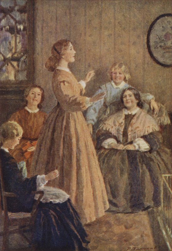Ilustracja do Małych kobiet autorstwa Louisy M Alcott (kolor lito) autorstwa Percy Tarrant