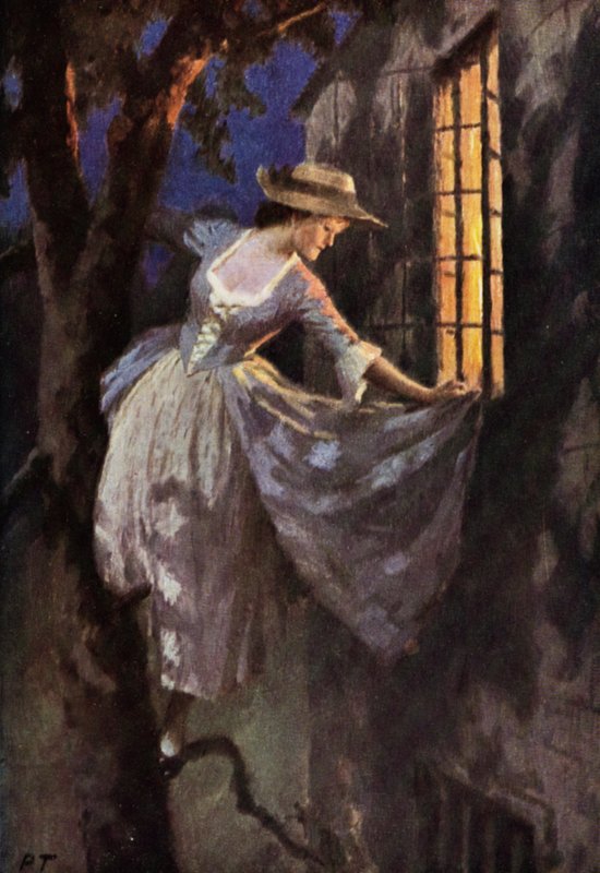 Ilustracja do Wichrowych Wzgórz Emily Bronte (kolor lito) autorstwa Percy Tarrant