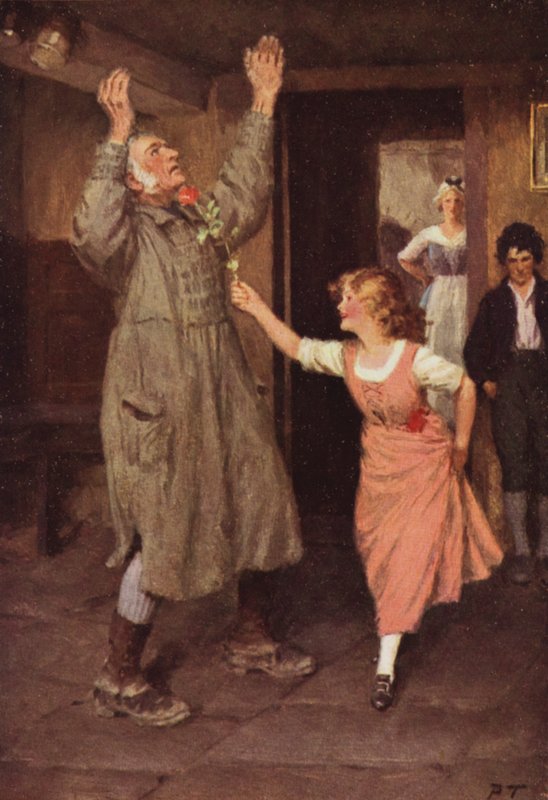 Ilustracja do Wichrowych Wzgórz Emily Bronte (kolor lito) autorstwa Percy Tarrant