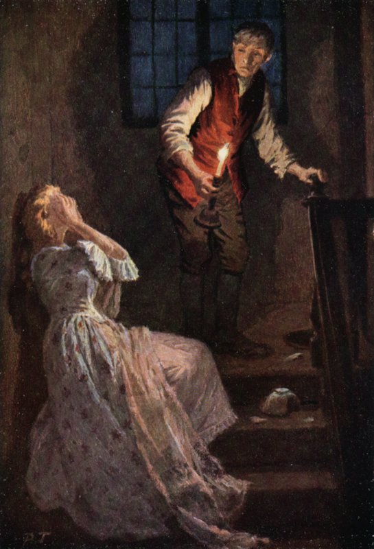 Ilustracja do Wichrowych Wzgórz Emily Bronte (kolor lito) autorstwa Percy Tarrant