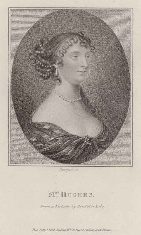 Margaret Hughes, angielska aktorka (grawerowanie) autorstwa Peter (after) Lely
