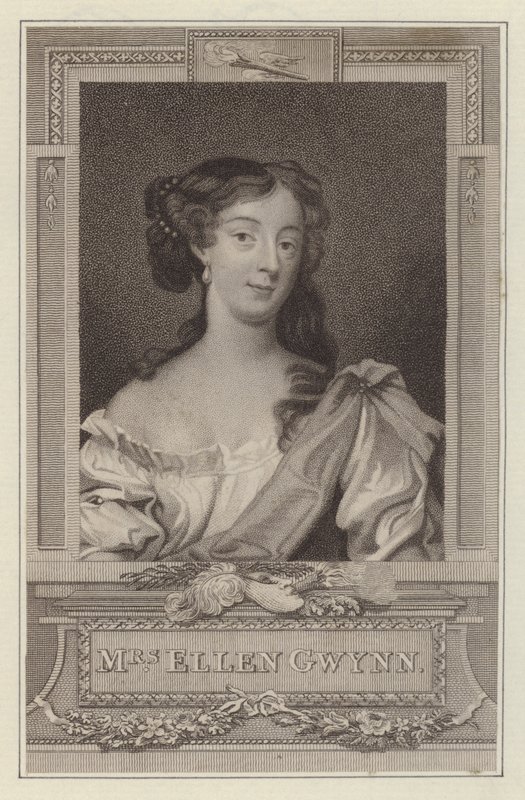 Nell Gwyn, kochanka króla Karola II (grafika) autorstwa Peter (after) Lely