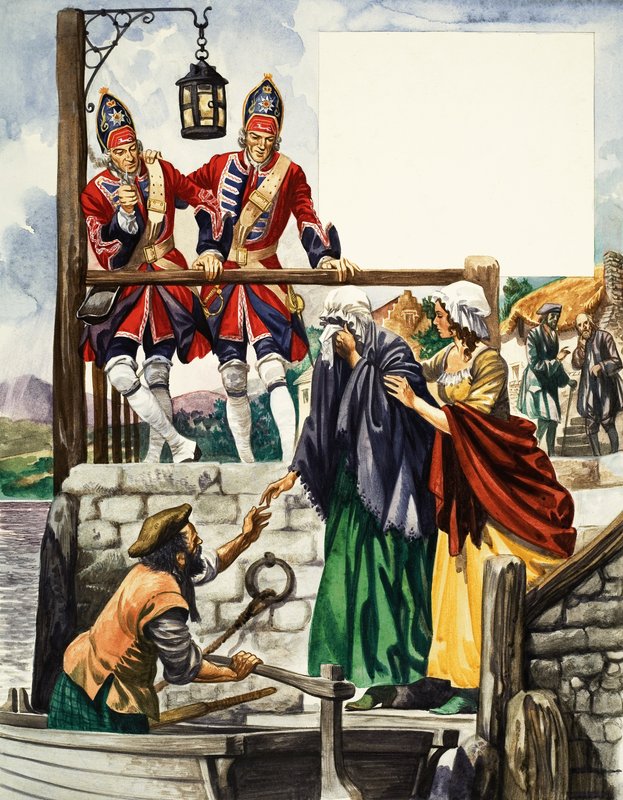 Bonnie Prince Charlie ucieka do Skye autorstwa Peter Jackson