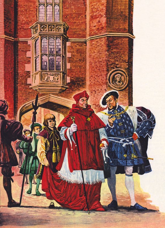 Kardynał Wolsey i król Henryk VIII w Hampton Court autorstwa Peter Jackson