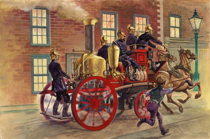 Londyński wóz strażacki z ok. 1860 r autorstwa Peter Jackson