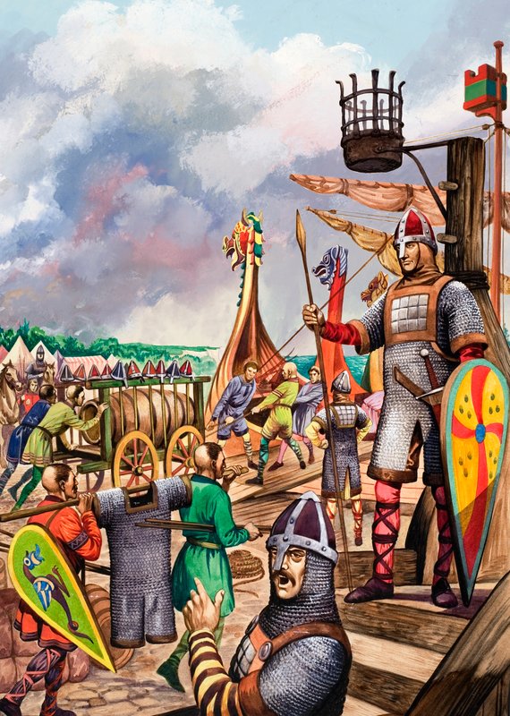 Normanowie przygotowujący się do inwazji na Anglię w 1066 autorstwa Peter Jackson