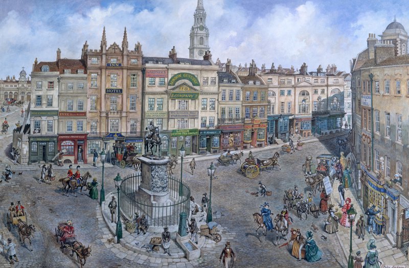 Odbudowa starego Londynu: Charing Cross około 1830 autorstwa Peter Jackson