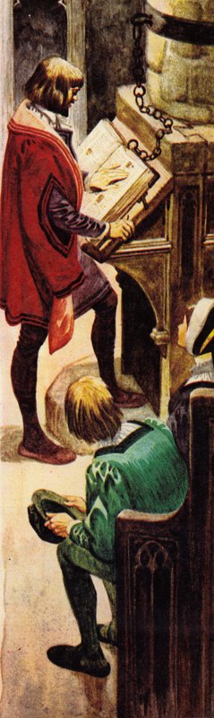 Czytanie przykutej Biblii w kościele autorstwa Peter Jackson