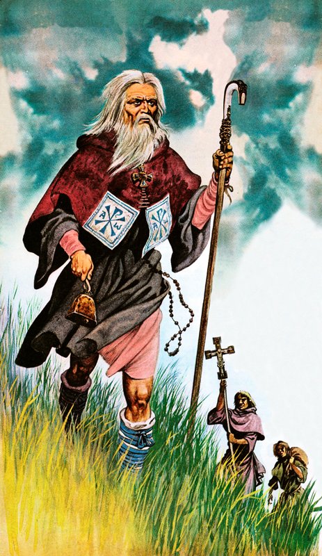Św. Patryk zabiera orędzie Boga przez Irlandię na piechotę autorstwa Peter Jackson