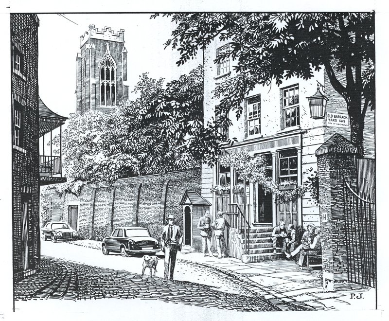 Grenadier, Wilton Row, Belgravia (atrament na papierze) autorstwa Peter Jackson