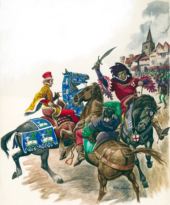 Burmistrz Londynu atakuje Wata Tylera (zm. 1381) (gwasz na papierze) autorstwa Peter Jackson